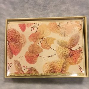 Autumn Botanical Leaves Boxed Note Cards Set of 14, blank w envelopes NWT DG